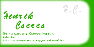 henrik cseres business card